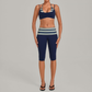 Wholesale Women's Faux-layered Bra Bra+Fold-over Waistband Shorts 2-Piece Set