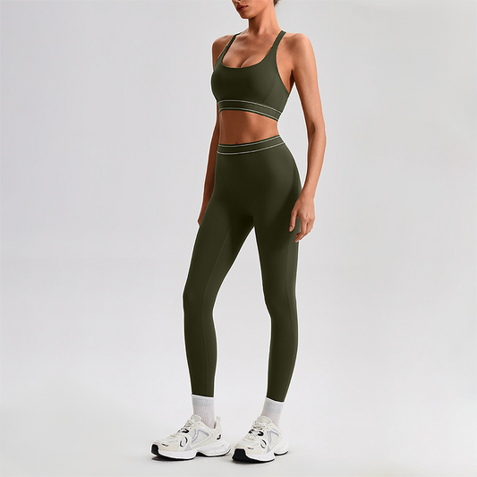 Wholesale Naked-Feel Sports Bra & High-Waist Biker Shorts Set – Quick-Dry Yoga 2-Piece