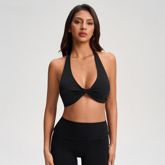 Wholesale V-neck Twist Sports Bra | Wonderxfans bulk activewear