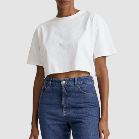 Wholesale Cropped Slim Fit Round Neck | Wonderxfans bulk activewear