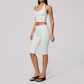 Wholesale Women's Deep V high-elastic polka-dot vest + high-waisted Capri Shorts Set