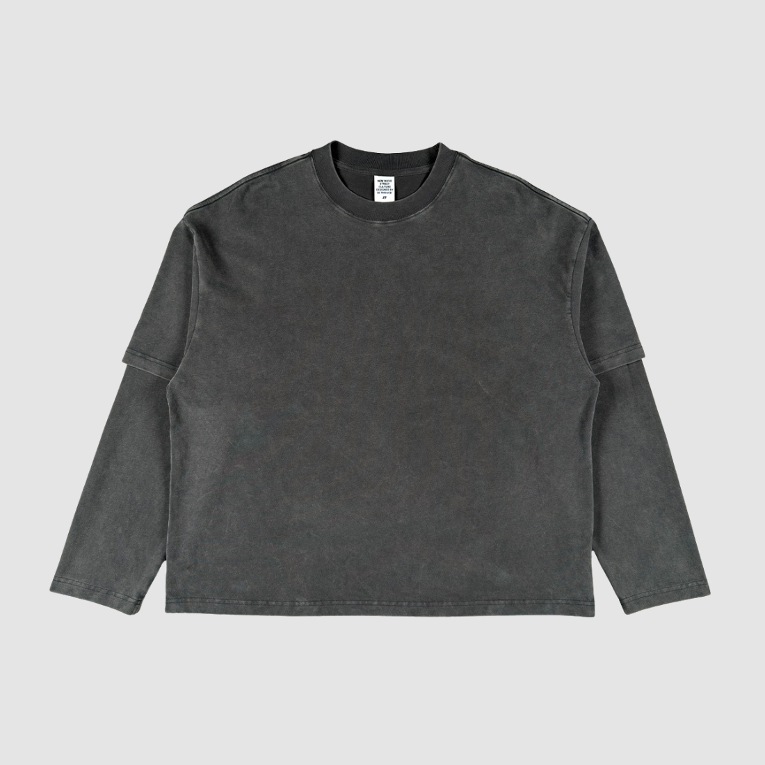 Wholesale Men’s Washed Double-Sleeve Long-Sleeve T-Shirt