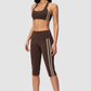 Wholesale Brushed V-Neck Sports Bra & Button-Up Cropped Pants Set