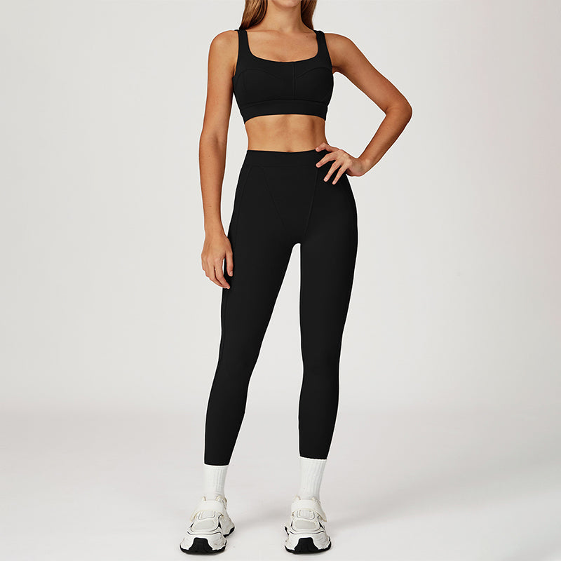 SPORTS BRA + HIGH WAIST LEGGINGS 2-PIECE SET
