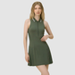 Wholesale Women's Mesh Back POLO Collar Sleeveless Tennis Dress with Shorts