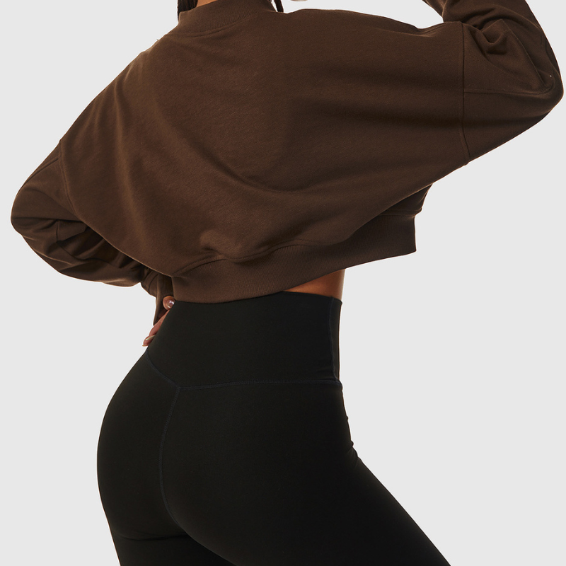 Wholesale Women's Oversized Long Sleeve V-Neck Athletic Sweatshirt – Casual Fitness Pullover