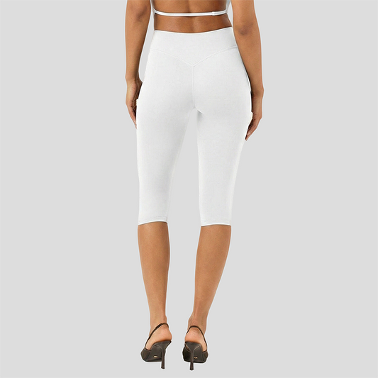 Wholesale High-Waist Color-Block Racerback Sports Bra & Biker Shorts Set – Sculpting Yoga 2-Piece