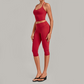 Wholesale Women's Halter Neck Yoga Set – High Elasticity Capri Pants Fitness Activewear