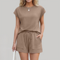 Wholesale Women's Relaxed Round Neck Short Sleeve Two-Piece Set