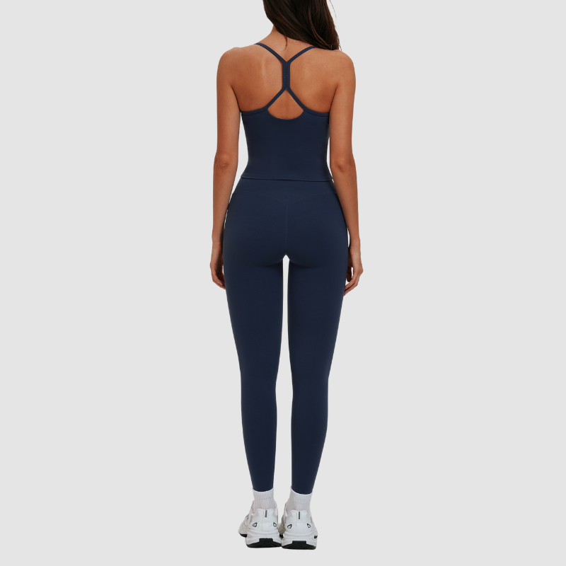 Wholesale yoga tank top with bra pads + leggings