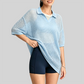 Wholesale Women's Mesh Oversized Yoga Cover-Up T-Shirt