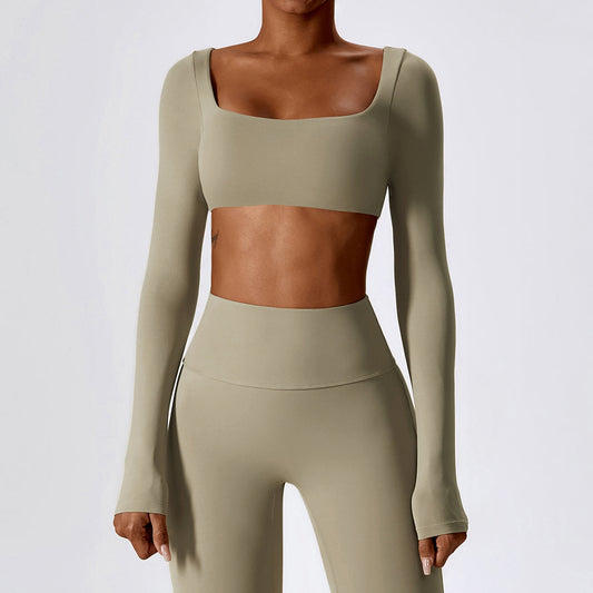 Wholesale Long sleeves square collar cropped | Wonderxfans bulk activewear