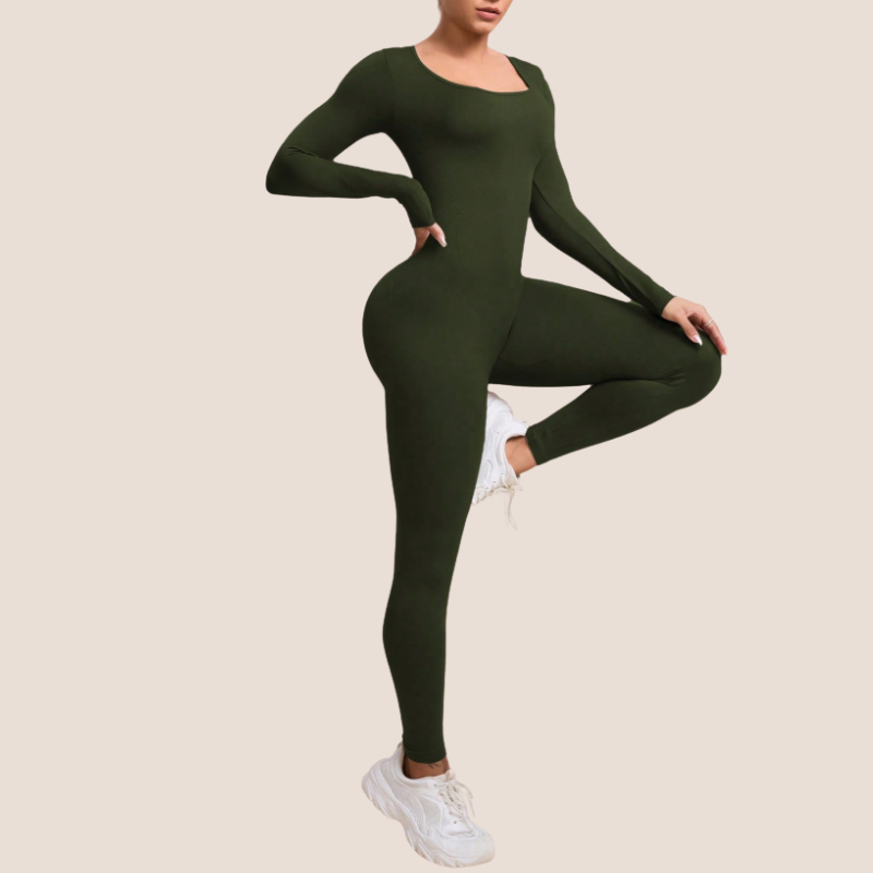 Women's long-sleeve yoga jumpsuit