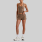 Wholesale Naked-Feel Racerback Sports Bra & High-Waist Biker Shorts Set – Sculpting Yoga 2-Piece