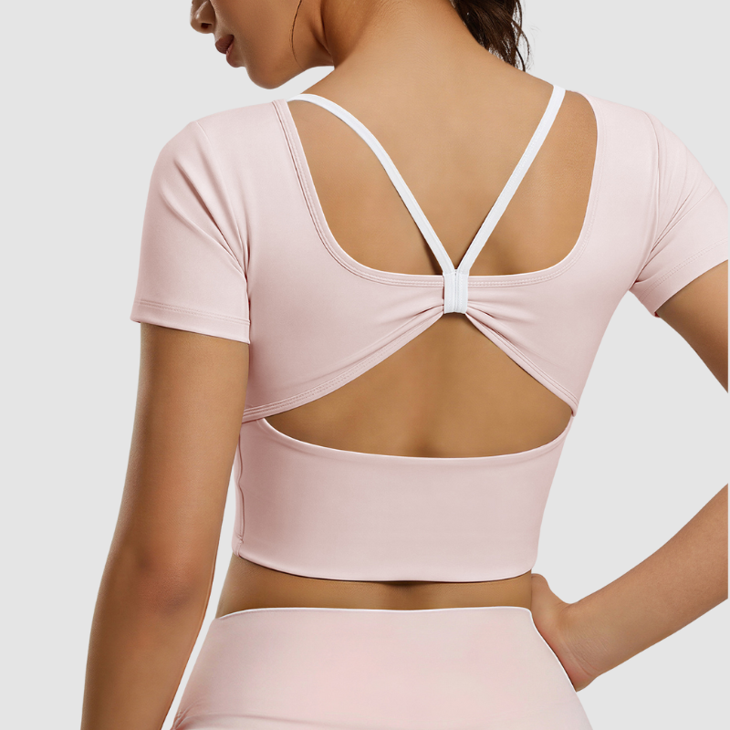 Wholesale back cross short sleeve T-shirt