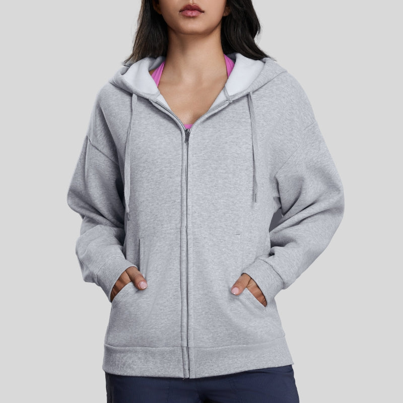 Brushed Fleece Zip Hoodie