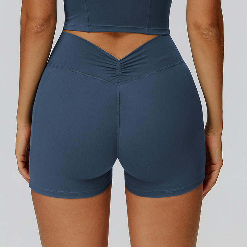 High-waisted hip-lifting tight-fitting sports shorts
