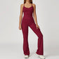 Snug-Fit Tank Top + Flared Leg Pants 2-Piece Set