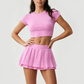 Wholesale Women's Tennis Set: Short Sleeve Top & Skirt – Quick-Dry Anti-Exposure