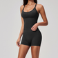 Wholesale Women's Seamless Yoga Set – Open-Back Vest and High-Waist Shorts