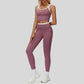 Two-piece contrasting sports tank top+sports leggings 2-piece set