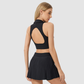 Wholesale Polo Collar Sports Bra + Pleated Tennis Skirt 2 Piece Set