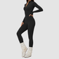 Wholesale Women's Fleece-Lined Yoga Overalls Sport Bodysuit