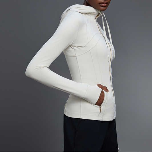 Wholesale Women's yoga hooded cardigan long | Wonderxfans bulk activewear