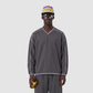 Wholesale Contrast V-Neck Drop-Shoulder Sweatshirt