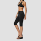 Wholesale Women's Polka Dot & Stripe Yoga Set Halter Neck Sports Bra & Capri Pants w/ Chest Pad