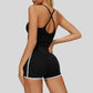Beautiful Back Slimming Tank top+Contrasting Fitness Shorts 2-piece set