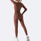 Women's Strapped Ribbed Jumpsuit Sports Yoga Bodysuit