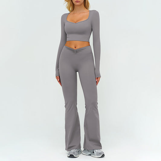 Wholesale Slim-fitting long-sleeved top + High-waisted | Wonderxfans bulk activewear