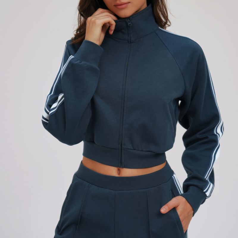 Wholesale color-block short loose jacket