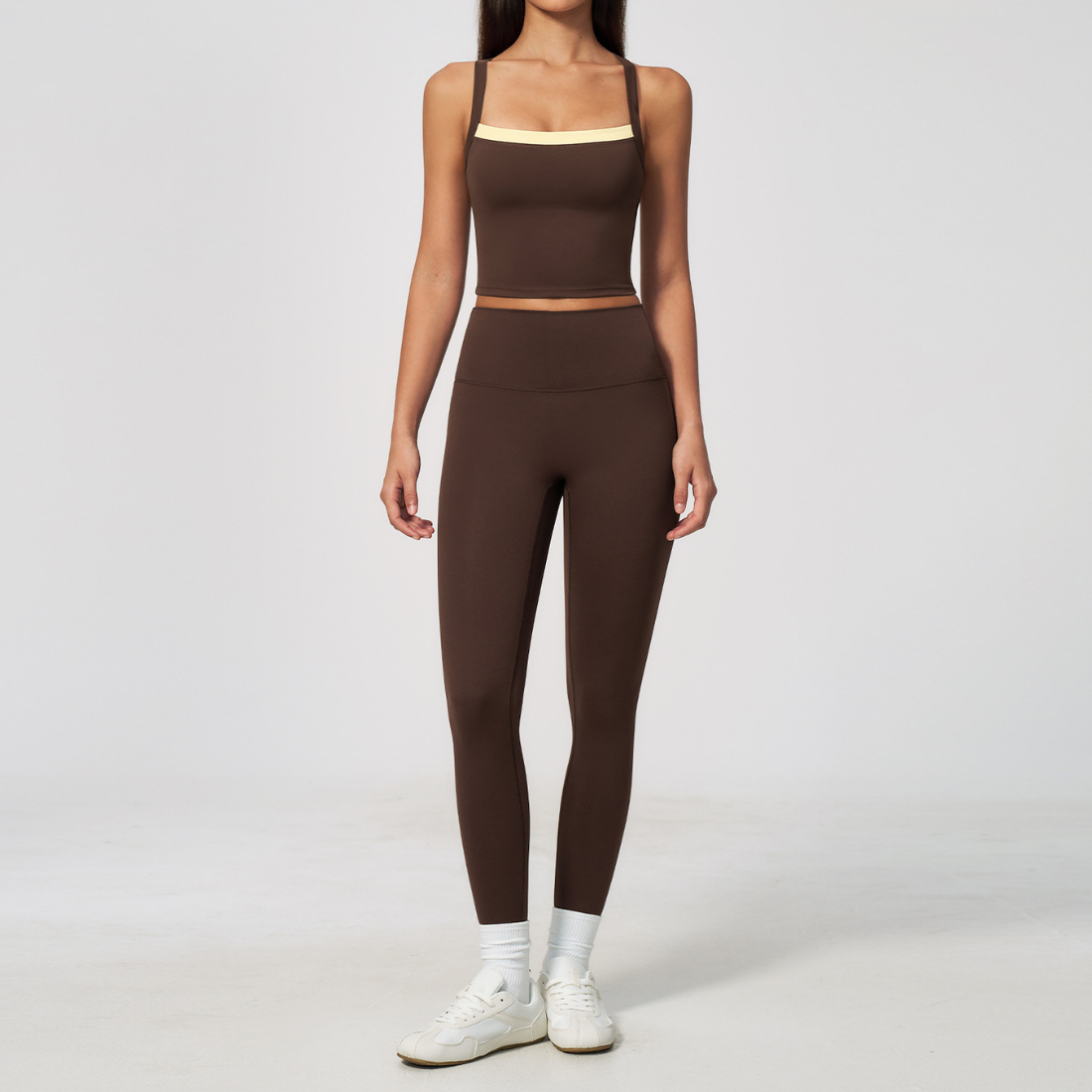 Wholesale Naked-Feel Yoga Set – Cross Back Quick-Dry Fitness Outfit