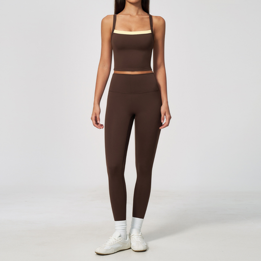 Wholesale Naked-Feel Yoga Set – Cross Back Quick-Dry Fitness Outfit