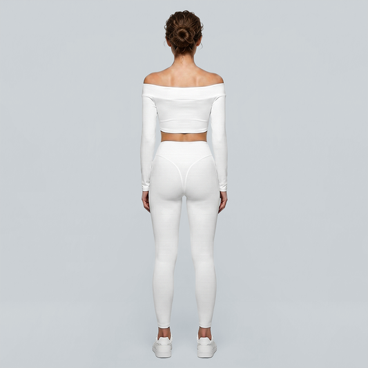 High-Elastic Quick-Dry Bare-Skin Long Sleeve Cover-Up + Bra + Leggings 3-piece set