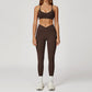 Thin Straps Bra + V-Shaped Waistline Leggings 2-Piece Set