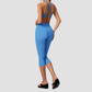 Wholesale Women V-Neck Crisscross Back High Waist Butt Lift Cropped Pants Sports Set