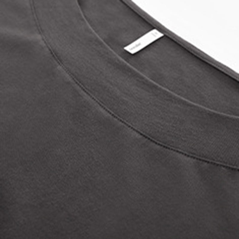 Slanted shoulder top with long sleeve T-shirt