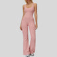 Cross-over back flared jumpsuit