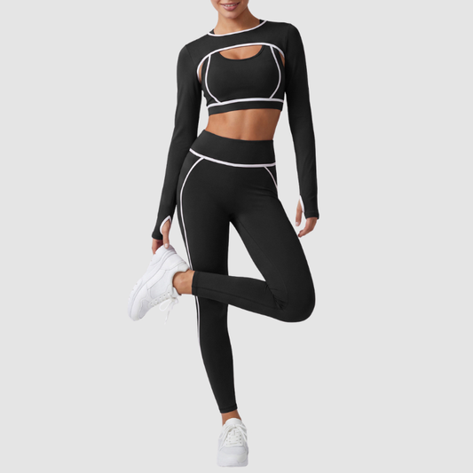 Wholesale Women's 3-Piece Yoga Set – Sleeveless Vest, Sports Bra and Leggings