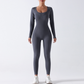 Women's Strapped Ribbed Jumpsuit Sports Yoga Bodysuit