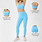 Contrasting color removable bra pads + athletic leggings 2-piece set