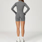 Snug-Fit Jacket + Butt-Lifting Shorts 2-Piece Set