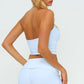 Halter-neck open-back sports tank top