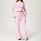 Quick-Dry Long Sleeve Top + Straight Leg Sweatpants 2 Piece Set