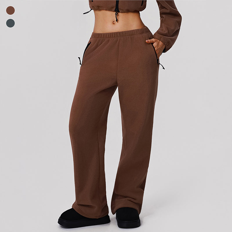 Wholesale fleece wide-leg sweatpants