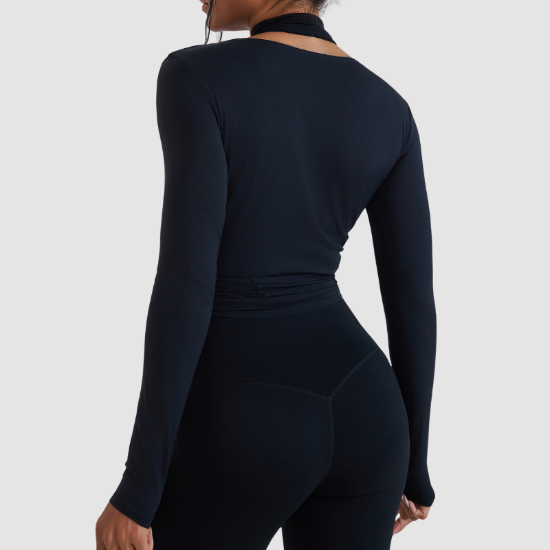 Wholesale fitted long-sleeved yoga top