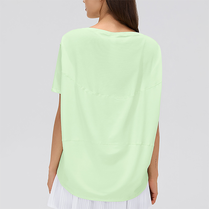 Wholesale Thin Loose Short-Sleeve T-Shirt Yoga Cover-Up